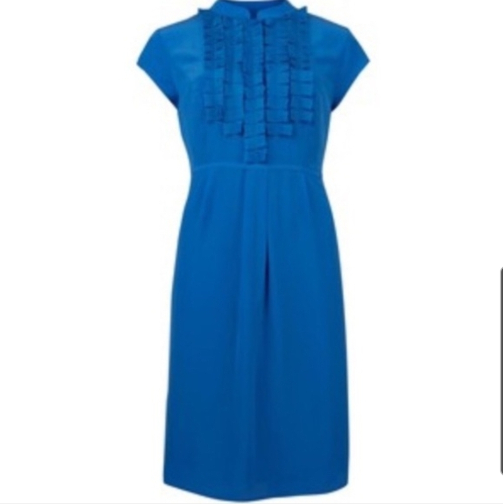 NWT TED BAKER Size 3 Cobalt Blue Gusadi Silk Dress - Picture 2 of 16